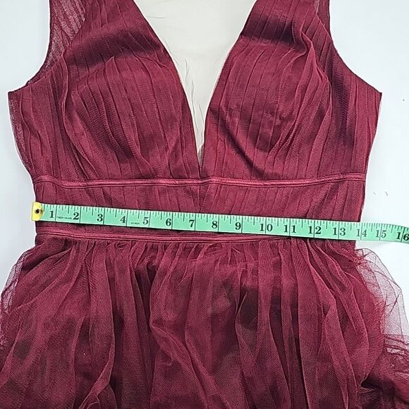 Jenny Yoo Collection x Anthropologie Sarita Rich Cabernet Tulle Maxi Dress Sz 8 - Picture 10 of 10